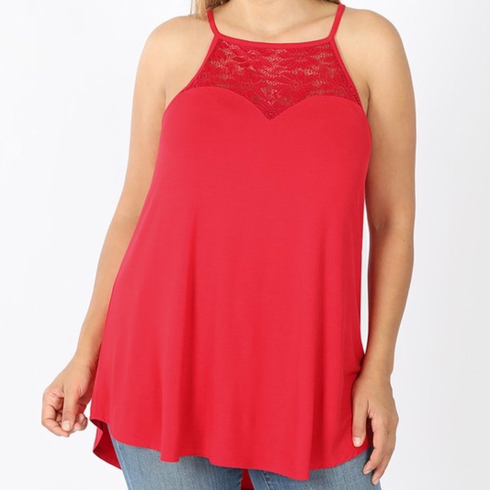 NWT Red Laced Halter Top